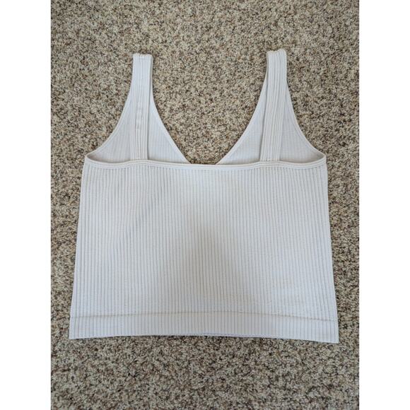 Intimately Free People White Cropped Top Ribbed Basic Capsule Women's M-L - Picture 8 of 8